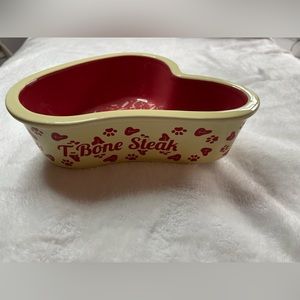 🌹NEW BLUE HARBOR COLLECTION Hi T-Bone Steak Pet Down 40 oz Dog Bowl
